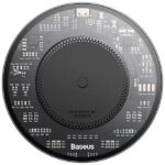 Incarcator wireless Baseus Simple Qi 15W, compatibilitate smartphones, cablu Type-C la Type-C 1m inclus, negru - Image 3