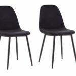 SET 2 SCAUNE DINING JAQUARD- BLACK