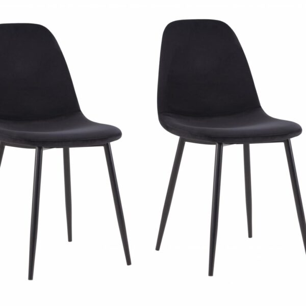 SET 2 SCAUNE DINING JAQUARD- BLACK