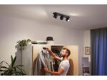 Spot LED Triplu Philips Hue Buckram, Bluetooth, 3xGU10, 3x5W, 1050 lm ,lumina alba (2200-6500K), IP20, Metal, Negru, Intrerupator cu variatorinclus - Image 2