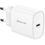 Incarcator Tellur 20W, intrare: AC 100-240V~50/60Hz 0.6A Max ieșire USB-C (PD 3.0): 5V/3A,9V/2.22A,12V/1.67A (20W), putere 20W, alb - Image 2