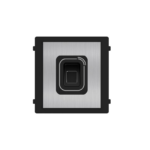 Modul cititor biometric si card Mifare pentru videointerfon modular Hikvision DS-KD-MFB/S; carcasa inox, deschidere usi cu card acces Mifare 13.56 MHz (cardurile nu sunt incluse) si cu amprenta; protectie IP 65; Dimensiuni: 100 mm × 100 mm × 35 mm; Temperatura de functionare: -30°C to +60°C;