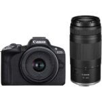 Aparat foto Canon Eos R50 BLACK KIT + Obiectiv RF-S 18-45 + RF-S 75-300mm F4-5.6, mirrorless, 24.2 Megapixeli, Procesor Digic X, Montura RF, Senzor APS-C 22.3 x 14.9mm, Aspect 3:2, Focalizare: Dual Pixel CMOS AF II,  100 % pe orizontală şi 100 % pe verticală (selectare automată), 90 %