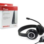 Casti Head-band EQUIP Stereo USB Headset, Wired, Negru