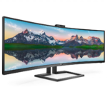 Monitor Philips 48.8" 499P9H/00, Curvature: 1800R, Diagonal (inch): 48.8, Diagonal (cm): 124, Aspect ratio: 32:9, Panel: VA, Resolution: 5120x1440, Refresh Rate: 70Hz, Response time GtG: 5ms, Brightness (max): 450 cd/m², Contrast (static) : 3000:1, Contrast (dynamic): 80M:1, Viewing angle