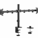 Suport 2 monitoare SeriouxMM66-C024, brat articulat monitor, compatibilitate dimensiune ecran 17"-32",  greutate maximă suportata: (per ecran): 9kg, VESA: 75x75, 100x100, inclinare: +45°~-45°, pivotare: +90°~-90°, rotația ecranului: + 180°~-180°, instalare: clemă, grommet