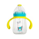 Pachet 3 in 1 cana 260 ml tritan cu 3 accesorii diferite pentru baut : tetina biberon, cioc , pai, blue, U-Grow - Image 3