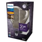 Bec LED vintage (decorativ) Philips Giant A160, EyeComfort, E27 ,6.5W(20W), 200 lm, lumina calda (1800K), dimabil, Fumuriu, 29.3x16.2 cm - Image 2