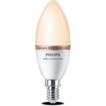 Bec LED inteligent Philips Candle C37, Wi-Fi, Bluetooth, E14, 4.9W (40W), 470 lm, lumina alba (2700-6500K)