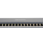 Switch PoE Hikvision DS-3E0516P-O: 8 × 1 Gigabit PoE port,8 × 1 Gigabit RJ45 port, PoE: Ports 1 to 8 maxim 30W, buget PoE 110W, tensiune alimentare 54 V DC, 2.22 A, dimensiuni: 286.0 mm × 103.35 mm × 27.8 mm, greutate: 1.418kg, montare pe birou sau perete.