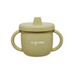 Set diversificare 3 piese silicon : bol , farfurie si cana cu cioc, olive, U-Grow - Image 5