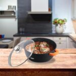 CRATITA ALUMINIU TURNAT+CAPAC,16x7.5 CM, 1.2 L, DARK LINE,COOKING  BY HEINNER - Image 2