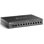 "Omada Gigabit VPN Router with PoE+ Ports and Controller Ability PORT: 2× Gigabit SFP WAN/LAN Port, 1× Gigabit RJ45 WAN Port, 1× Gigabit RJ45 WAN/LAN Ports, 8× Gigabit RJ45 LAN ports SPEC: 802.3at/af, 8 Ports with 110 W PoE Power, Desktop & Wall-mount Steel Case FEATURE: 3-in-1 (Router, PoE+ Switch - Image 2