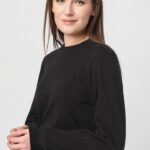 BLUZA COTON CASUAL FEMEI BLACK-XL