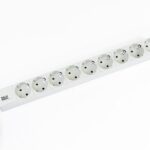 Bachmann IT PDU 9x prize Schuko, in Schuko,  impamantare, fara intrerupator, 2 metri, RAL 7035, Aluminiu