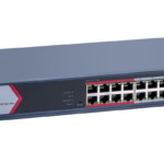 Switch PoE Hikvision DS-3E1318P-EI/M: 16 × 10/100 Mbps PoE port,1 × Gigabit combo,1 × Gigabit RJ45 port, 16 porturi PoE maxim 30W, buget PoE 130W, tensiune alimentare 100~240 V AC, 50/60 Hz, Max. 2.5 A., dimensiuni: 335.0 mm × 44.5 mm × 226.00 mm, greutate: 1.8kg.