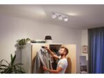 Spot LED Triplu Philips Hue Buckram, Bluetooth, 3xGU10, 3x5W, 1050 lm ,lumina alba (2200-6500K), IP20, Metal, Alb, Intrerupator cu variatorinclus - Image 2
