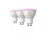 3 Becuri LED RGB inteligente Philips Hue Spot, Bluetooth, GU10 ,4.3W(35W), 350 lm, lumina alba si color (2000-6500K)