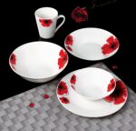 CANA PORTELAN 310 ML, RED FLOWERS,VANORA HOME - Image 4