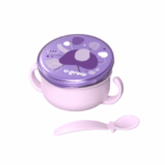 Bol 2 in 1 pentru snackuri cu lingurita, mov, U-Grow