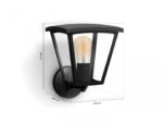 Aplica tip felinar LED pentru exterior Philips Hue Inara UP, 1xE27, 7W ,550 lm, lumina calda (2700K), dimabila, IP44, 256x219x277mm, Negru