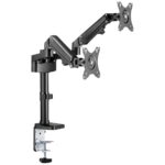 Brat de birou pentru monitor Neomounts, poate sustine 2 monitoare cu diagonala display 17-27", suporta pana la 14kg per monitor, full motion, +45°, -45° inclinatie, +90°, -90° swivel, +180°, -180° rotatie,  VESA min 75x75, VESA max 100x100, reglabil pe inaltime: 7,3-48,1 cm, negru. Garantie 5 ani - Image 6