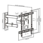 Suport TV de perete Serioux TV61-443, compatibilitate  dimensiune ecran: 32"-70", compatibilitate VESA: 200x100, 200x200, 300x200, 400x200, 300x300, 400x300, 400x400, greutate maximă suportata:  50kg, distanta fata de perete: 78~442mm, inclinare:  +3°~-15°, pivotare: +90°~-90°, nivel ecran: +3°~-3° - Image 12