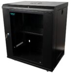 CABINET 19″ SPACER 12U 500x400mm, fixare pe perete, Flatpack (dezasamblat), Black, usa sticla cu blocare, panouri detasabile, otel 1mm, sarcina maxima 25Kg - Image 5