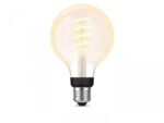 Bec LED inteligent vintage (decorativ) Philips Hue Filament Glob G93 ,Bluetooth, E27, 7W (40W), 550 lm, lumina alba (2200-4500K)