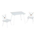 Set masuta si 2 scaune, cu spatiu de activitati, Bear, U-Grow - Image 3