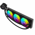 Cooler Procesor AQYRIS HYDRA 360 AIO NEGRU, marime radiator 360mm, 3 ventilatoare ARGB, Viteza ventilatoare 800-2000 RPM +/- 10%, Suport AMD: AM4/AM5, suport INTEL: LGA 20xx/115x/1200/1700, Airflow: 30-70 CFM, Nivel de zgomot pompa: 23dBA, Nivel de zgomot ventilator: 25-34dBA