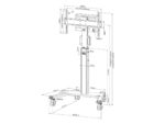 Stand podea mobil Neomounts 37"-75", VESA 100x100~600x400, 70kg, fix, inaltime reglabila, alb - Image 2