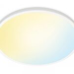 Plafoniera LED WiZ SuperSlim, Wi-Fi, control vocal, 32W, 3800 lm ,luminaalba (2700-6500K), IP20, 55cm, Alb
