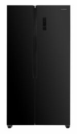 Side by Side HEINNER HSBS-HM532NFGBKE++, No Frost, 532 L, Clasa E, Sticla neagra