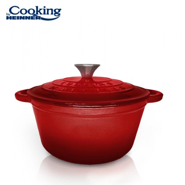 CRATITA FONTA EMAILATA+CAPAC 20x10 CM, 2.4 L, RED LINE, COOKING
