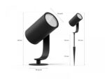 3 Spoturi LED RGB pentru exterior cu spike Philips Hue Lily,3x8W(3x49W), 3x600 lm, lumina alba si color (2000-6500K), IP65, 70x84x194mm,Negru - Image 2