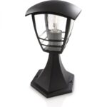 Stalp tip felinar pentru iluminat exterior Philips Creek, 1xE27, max60W ,IP44, 300x175mm, Negru - Image 2