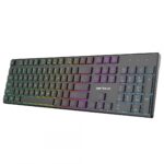 Tastatură office cu iluminare * Mod: USB cu fir * Număr tastă: 104 * Material: ABS * Culoare: Negru * Layout: SUA * Tip interfață: USB * Dimensiune: 438*126*26 mm * Compatibil cu Windows 2000/XP/Vista/Windows7/8/10/Mac - Image 5