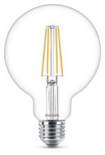 Bec LED Philips Classic G93, EyeComfort, E27, 7W (60W), 806 lm, luminacalda (2700K), cu filament, 14x9.5cm - Image 2
