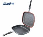 TIGAIE DUBLA DREPTUNGHIULARA TIP GRILL, ALUMINIU, 32x24x7.5 CM, GRAY LINE, COOKING BY HEINNER - Image 3
