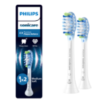 Rezerve PHILIPS Sonicare Plaque Defence HX9042/87, Pachet de 2 capete de periere, Standard, Click-on, Sincronizarea modurilor BrushSync, Alb, L x A x I (mm) 60x25.7x230.5