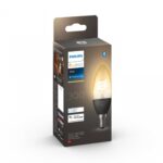 Bec LED inteligent Philips Hue B39, Bluetooth, E14, 4.5W (28W), 300 lm ,lumina calda (2100K), cu filament