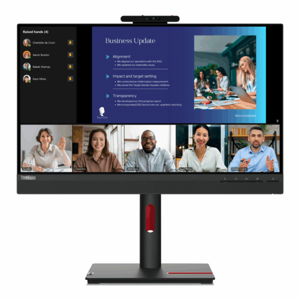 Lenovo ThinkVision T24v-30; 23.8"IPS, FHD (1920x1080), 16:9, Brightness: 250 cd/m², Contrast ratio: 1000:1, Response time: 4ms (Extreme mode) / 6ms (Normal mode), Dot / Pixel Per Inch: 93 dpi, FHD, 3Y