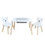 Set masuta si 2 scaune, cu spatiu de activitati, Bear, U-Grow