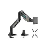 Suport monitor Serioux SRXA-MM101-C012GR, arc cu gaz, compatibilitate dimensiune ecran 24"-57", greutate maximă suportata: 2~30 kg, VESA: 75x75, 100x100, 100x200, 200x100, 200x200, inclinare: +70°~-45°, pivotare: +90°~-90°, rotația ecranului: 360°
