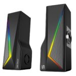 Boxe gaming 2.0 Blys RGB,  functie Dual Mode Bluetooth , putere: 3W x 2, impedanță: 4Ω, frecvență: 200Hz - 16KHz, sensibilitate: 650mv±50mv, alimentare: DC5V / 1A, S/N:≥85dB, dimensiunea driverului: 2 inch x 2, Conexiune: 3.5mm jack TRS, RGB : 6 moduri de lumină, cablu USB & audio: 1.2m