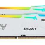 Memorie RAM Kingston DDR5 32GB 6400Mhz CL32 1.4V Dual Channel Kit Fury Beast White RGB XMP