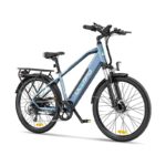 Bicicleta electrica Ulzomo Metro 26 E-bike, 250W, 36V 17Ah, autonomie 100km, viteza maxima 25km/h, Blue, 26'' - Image 2