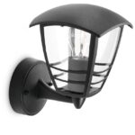 Aplica tip felinar pentru exterior Philips Creek UP, 1xE27, max 60W ,IP44, 200x175x235mm, Negru