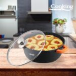 SEMIOALA ALUMINIU TURNAT +CAPAC, 32 CM X 14.5 CM , 10 L, DARK LINE, COOKING  BY HEINNER  - Image 3